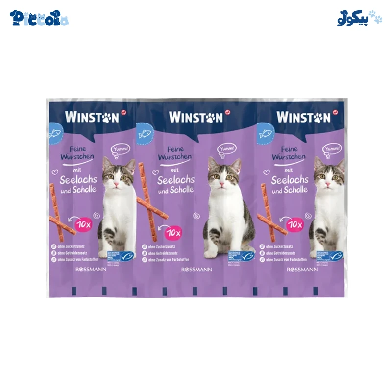 تشویقی وینستون اسنک مدادی طعم ماهی | Winston Fish 50g