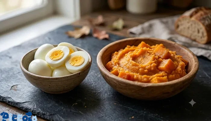 تخم مرغ و سیب زمینی غذایی مناسب برای تغذیه سگ ها
