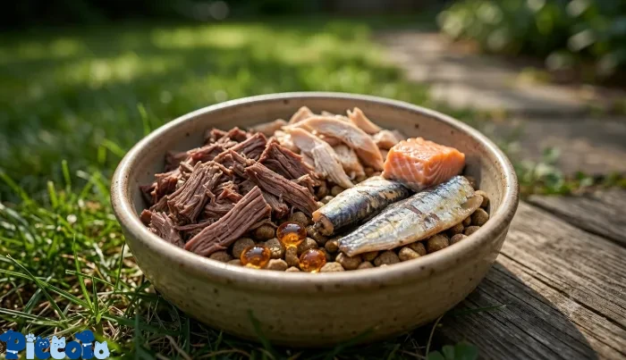 گوشت،ماهی و مرغ پخته شده یکی از بهترین غذاهای برای درشت شدن سگ