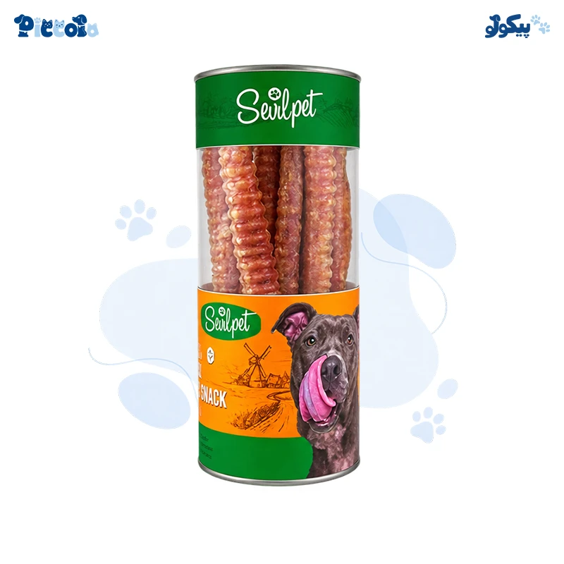 تشویقی طبیعی سگ نای بره | SevilPet Lamb Tubular Trachea