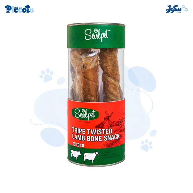 تشویقی طبیعی سگ استخوان کوچک با دورپیچ سیرابی | SevilPet Tripe twisterd rib bone