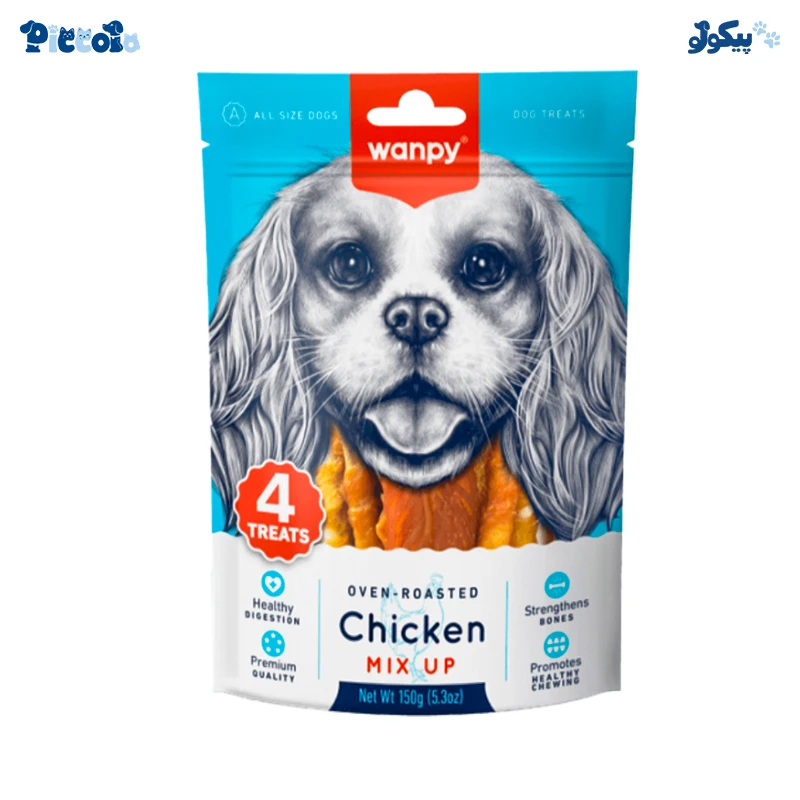 تشویقی سگ ونپی میکس آپ طعم مرغ | Wanpy Chicken Mix Up 150g