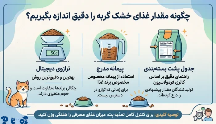 مقدار غذای خشک گربه در روز 