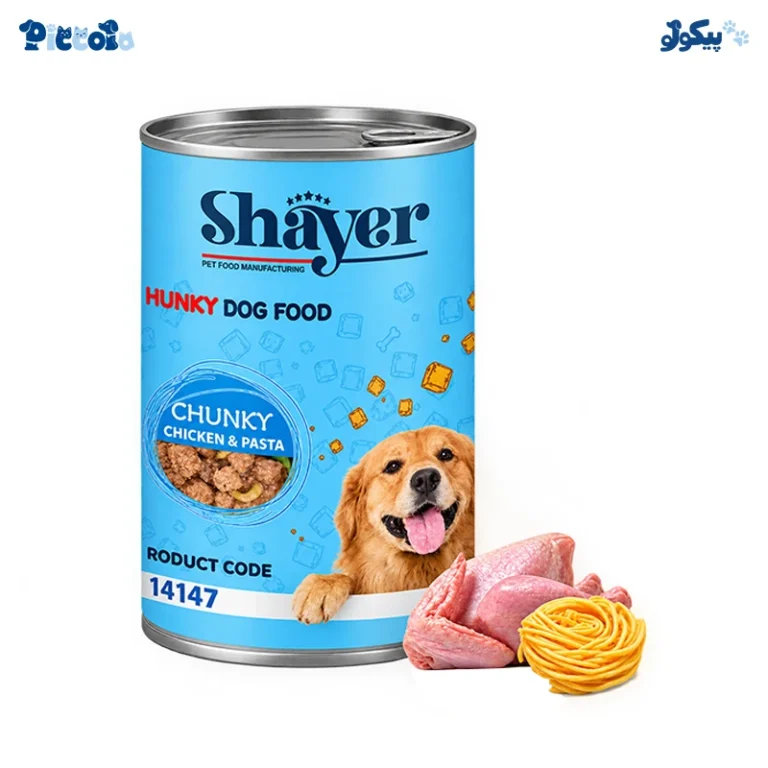 کنسرو سگ شایر چانک طعم مرغ و پاستا | Shayer Chunky Chicken & Pasta 400g